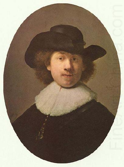Self-portrait with wide-awake hat, REMBRANDT Harmenszoon van Rijn